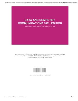 Data and computer communications william stallings pdf download